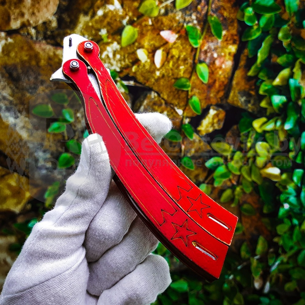 Игрушка - модель деревянная: перочинный нож Бабочка. Складной Натуральное дерево - фото 7 - id-p160888581