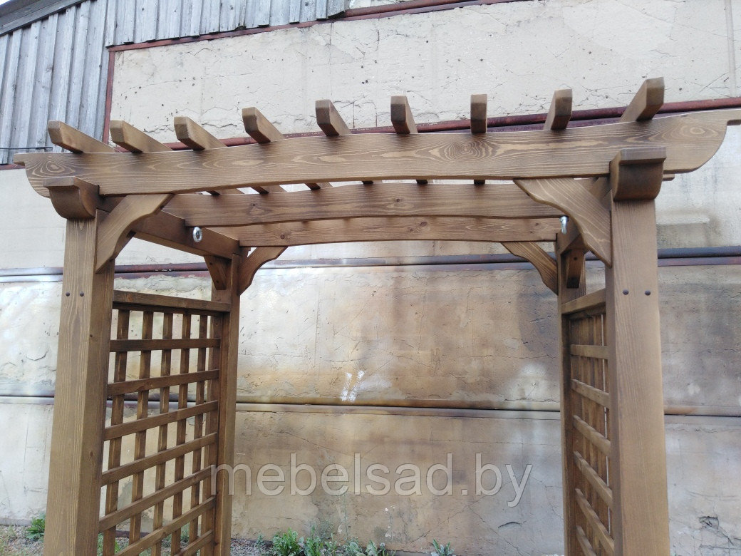 Пергола-арка садовая из массива сосны "Пескара" - фото 4 - id-p160897111