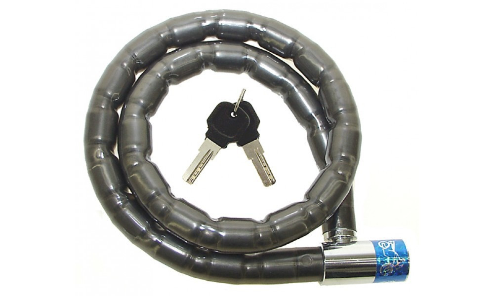 Замок-цепь противоугонный усиленный GP Tech Lock 2.5 х 100 см, стальные гильзы в пластиковой оболочке+ключи