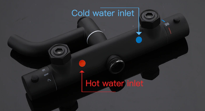 Термостатическая система черная для душа, с контролем температуры холодной и горячей воды Ledeme L2422B - фото 6 - id-p160969641