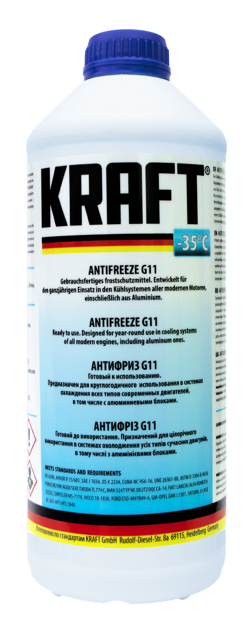 АНТИФРИЗ G11 -35°C ТМ 'KRAFT' 1,5л KF105