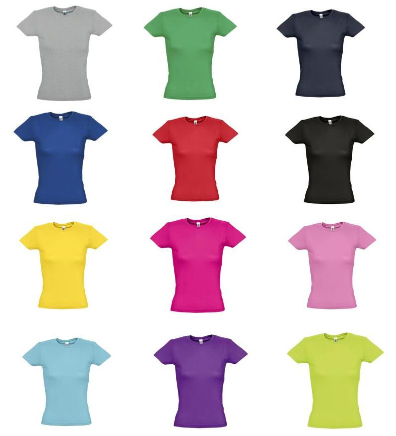 Оптом Футболки женские Miss, цветные, 100% хлопок, футболки для нанесения логотипа - фото 1 - id-p15741253