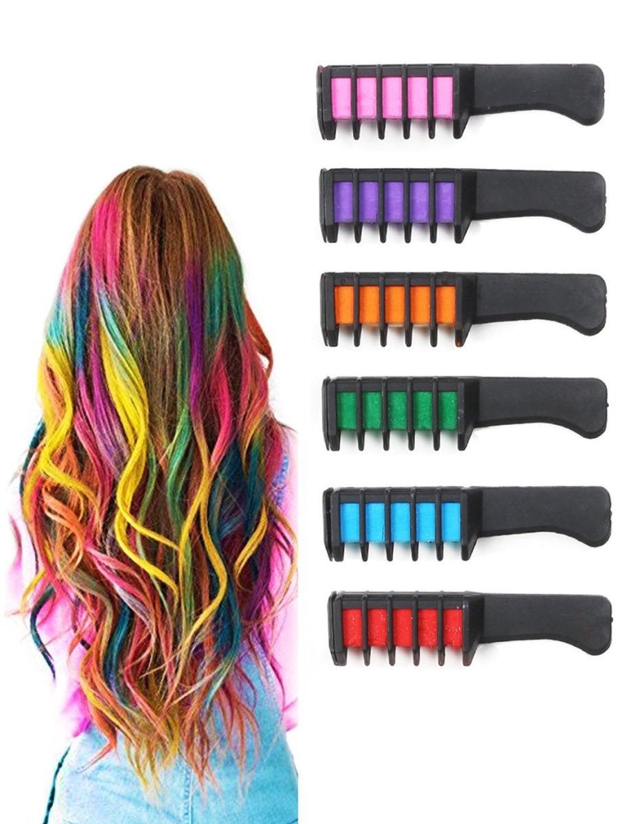 Цветные мелки для окрашивания волос (6 цветов)