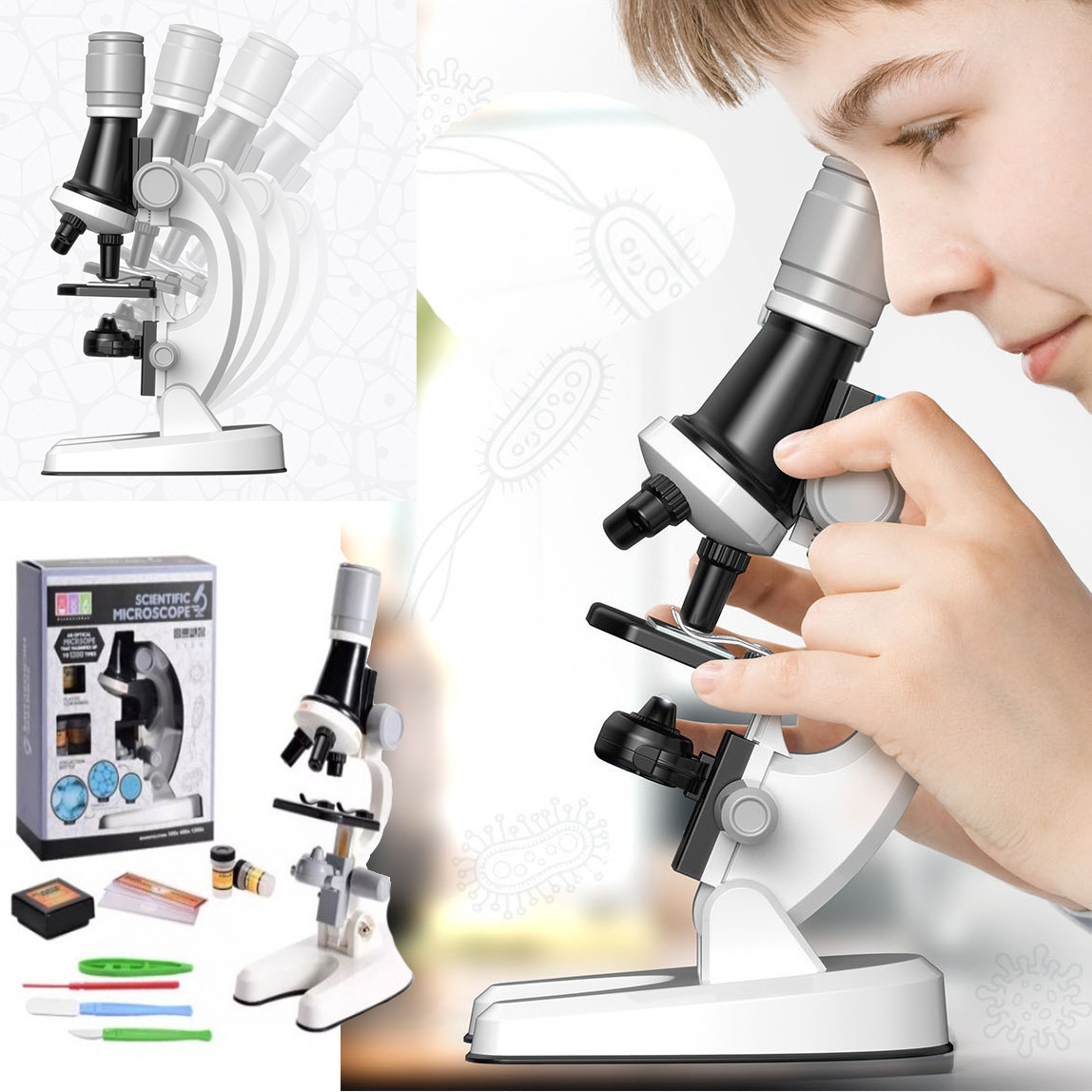Детский микроскоп Scientific Microscope (Белый) - фото 3 - id-p161026968