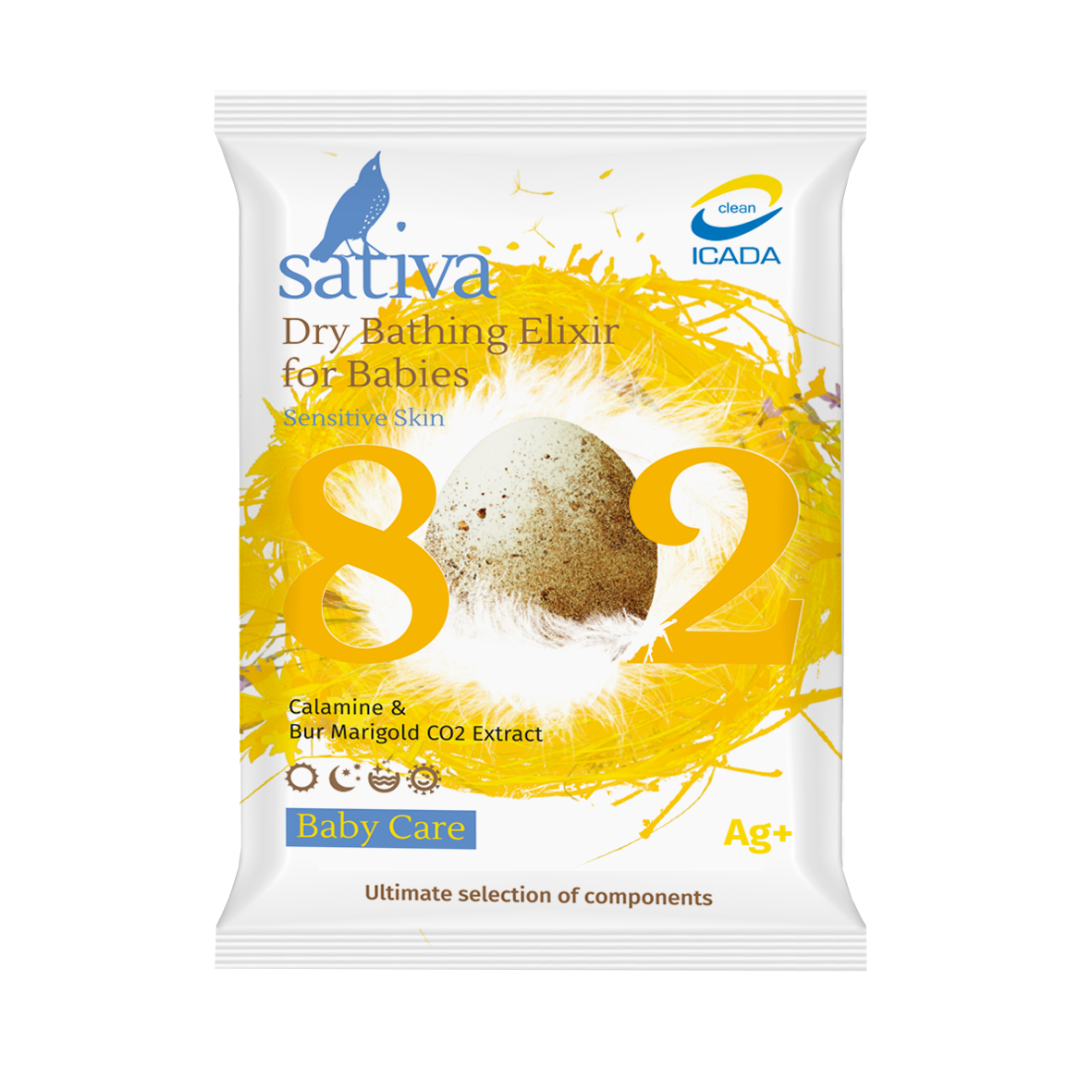 Сухой эликсир для купания детей с чередой и каламином №802, 15 гр (Sativa)