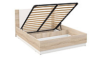 Кровать "Аврора" 160х200 с подъемным механизмом дуб сонома/белый