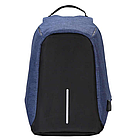 Рюкзак Антивор Bobby с USB портом и отделением для ноутбука до 17 дюймов  Синий, фото 6