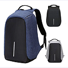 Рюкзак Антивор Bobby с USB портом и отделением для ноутбука до 17 дюймов  Синий, фото 2