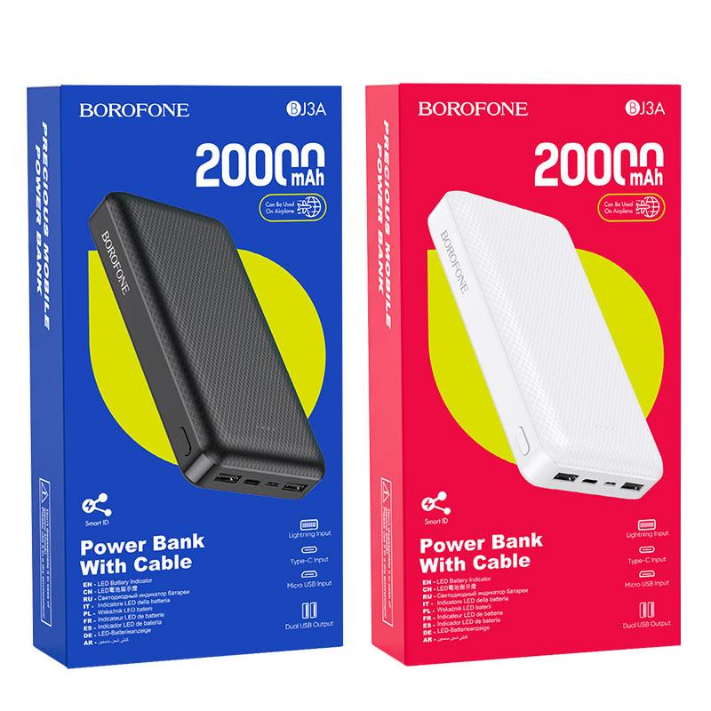 Внешний аккумулятор BOROFONE BJ3A 20000mAh цвет: черный - фото 1 - id-p47324781