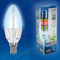LED-C37-6W/NW/E27/FR/DIM ALP01WH Лампа светодиодная диммируемая : Форма "свеча", матовая колба. Материал