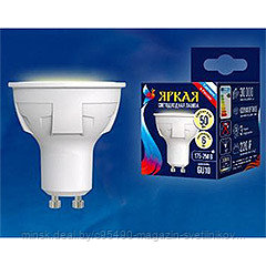 LED-JCDR 6W/WW/GU10/FR PLP01WH : Лампа светодиодная. Форма «JCDR», матовая. Серия ЯРКАЯ. Теплый белый свет