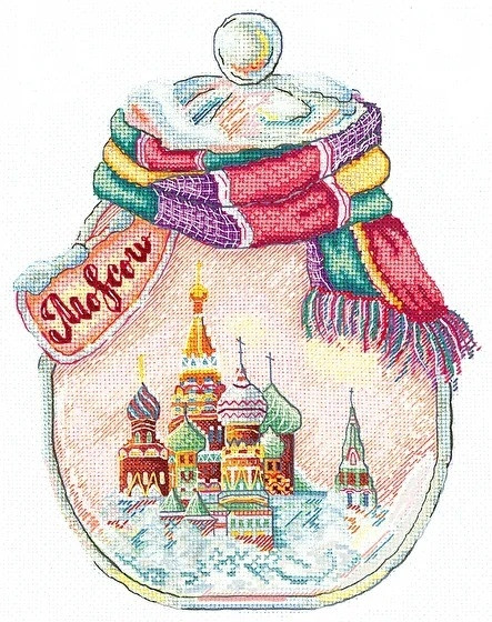 Набор для вышивания крестом «Города в банках. Москва»