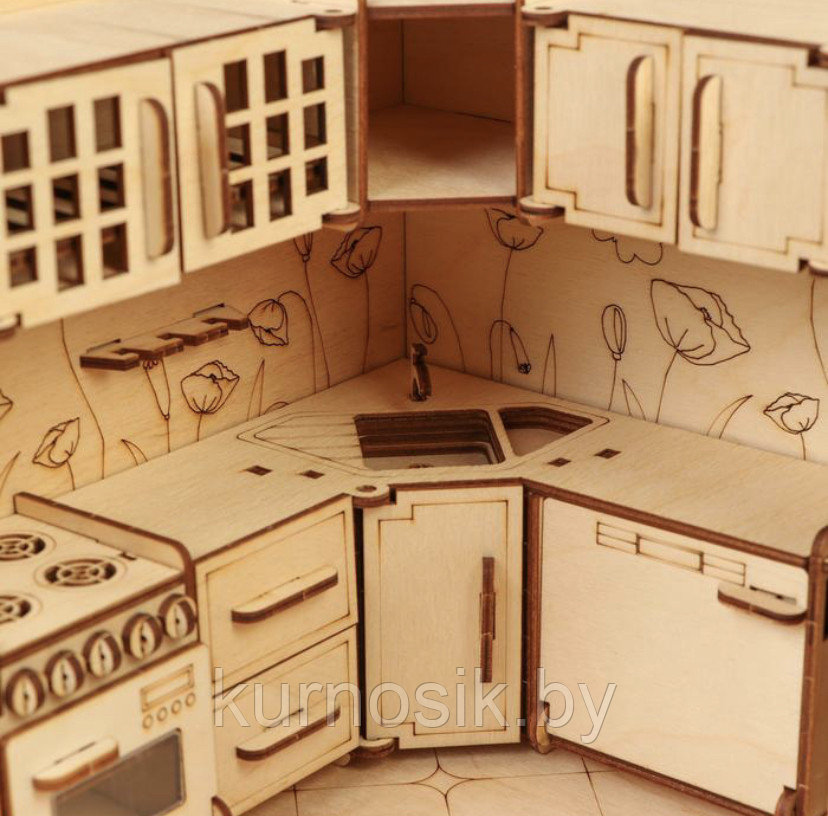 Кухня детская для кукол деревянная румбокс "Чудесная кухня" Polly (Арт.Н-19) - фото 6 - id-p161061906