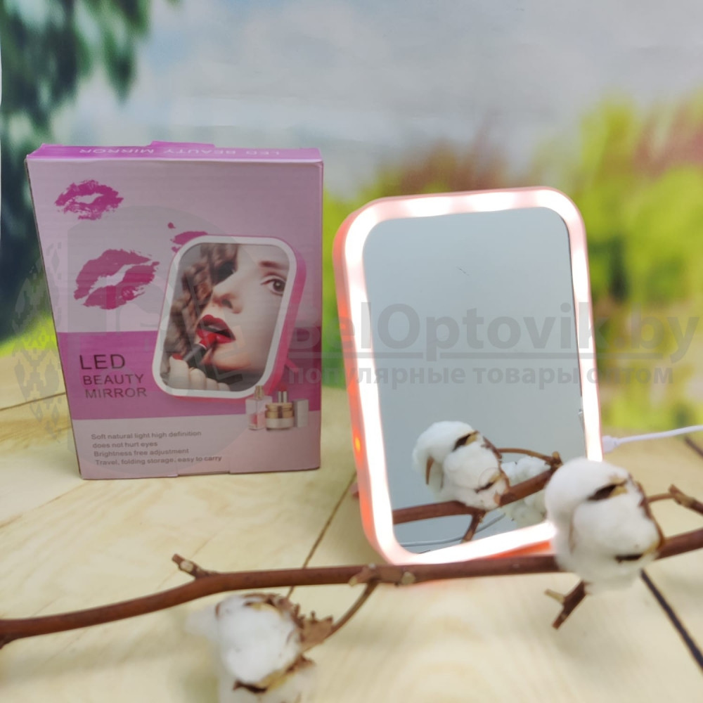 Настольное зеркало для макияжа с подсветкой Led Beauty Mirror (три режима яркости) - фото 10 - id-p161082220