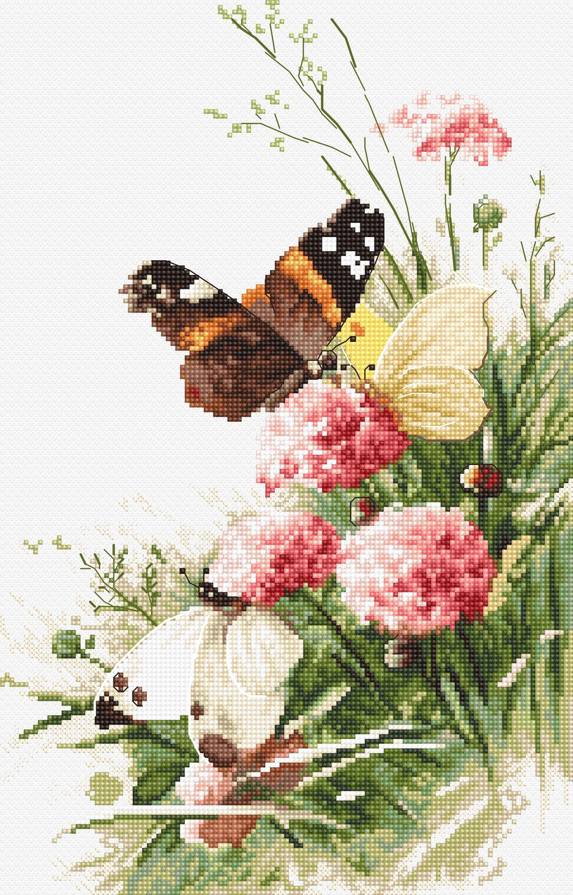 Набор для вышивания крестом "Бабочки в поле" - фото 1 - id-p161090104