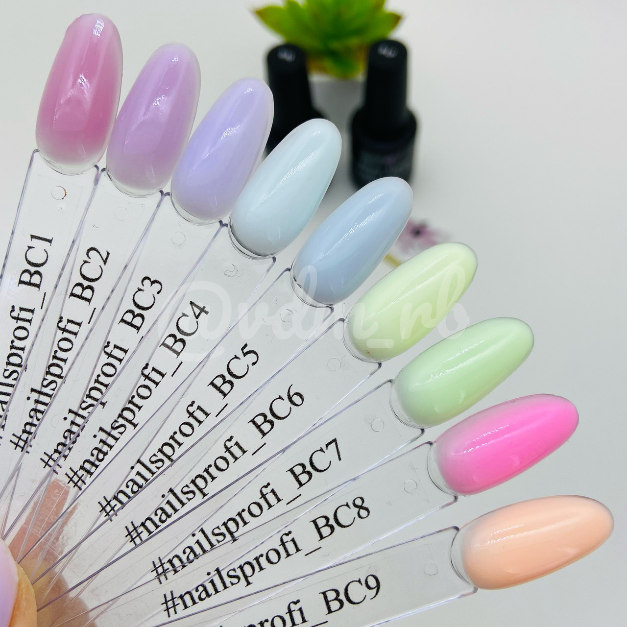 NAILS PROFI №1-9 Каучуковая цветная база для ногтей, 12 мл