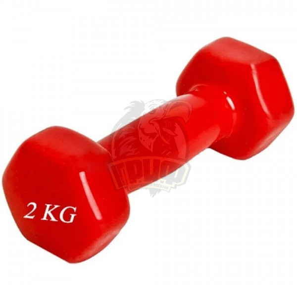 Гантели виниловые 2.0 кг (красный) (арт. AR-6) - фото 1 - id-p161102638