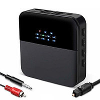 Универсальный аудио адаптер RX/TX Bluetooth v5.0 - оптика (Toslink/SPDIF) - jack 3.5mm (AUX), черный 555600