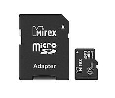 Карта памяти MicroSDHC UHS-I 16GB MIREX (13613-ADSUHS16), класс 10, SD-адаптер 555450