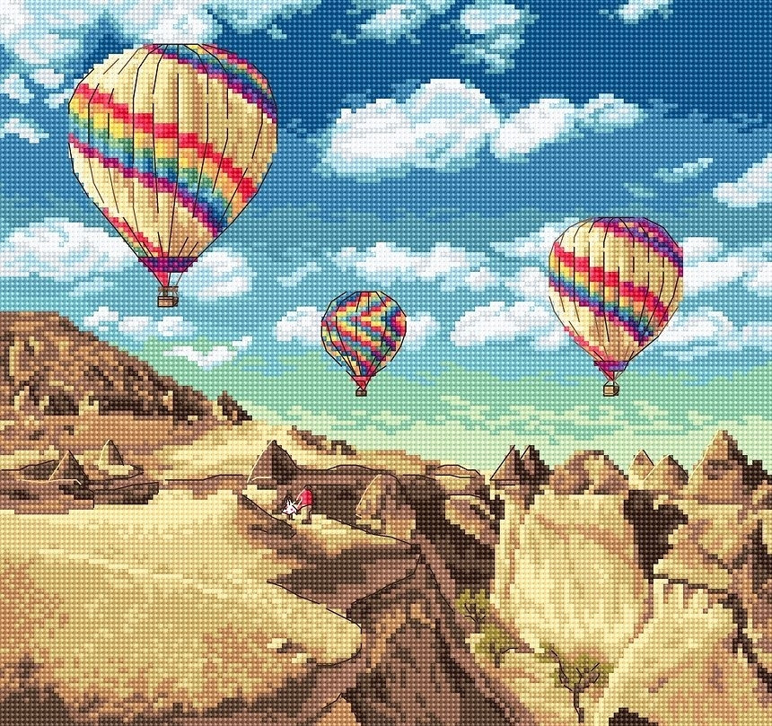 Набор для вышивания крестом "Воздушные шары над Гранд-Каньоном" - фото 1 - id-p161161359