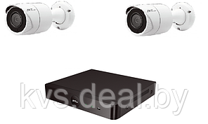 IP комплект уличного видеонаблюдения на 2 камеры ZKTeco IP1080P V4 2 Мп c POE