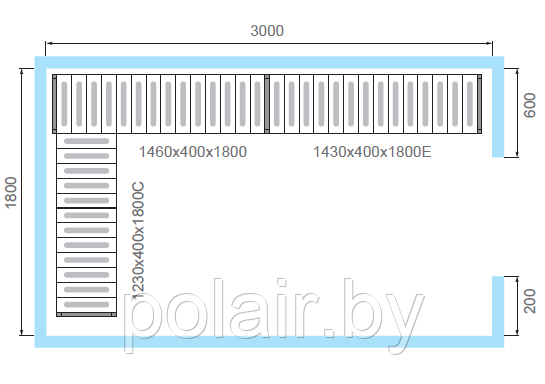 Комплект стеллажей для КХН-11,02 - Вар.1 Polair, фото 2