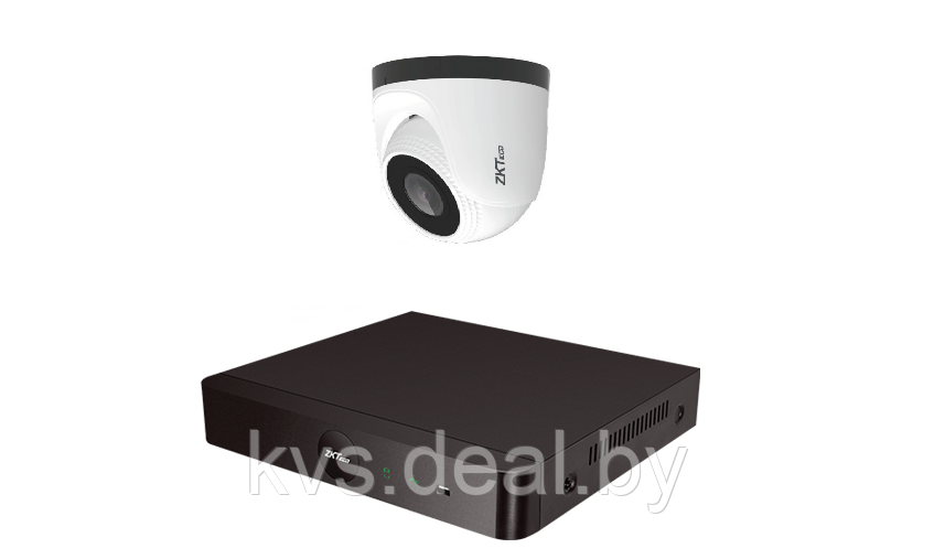 IP комплект уличного видеонаблюдения на 1 камеры ZKTeco IP1080P V4 2 Мп c POE - фото 1 - id-p161165446