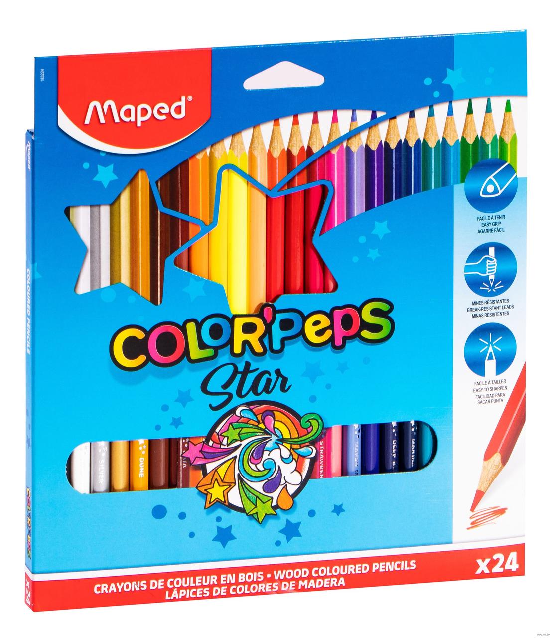 Цветные карандаши "Color Peps", 24 штуки в наборе - фото 1 - id-p161170213