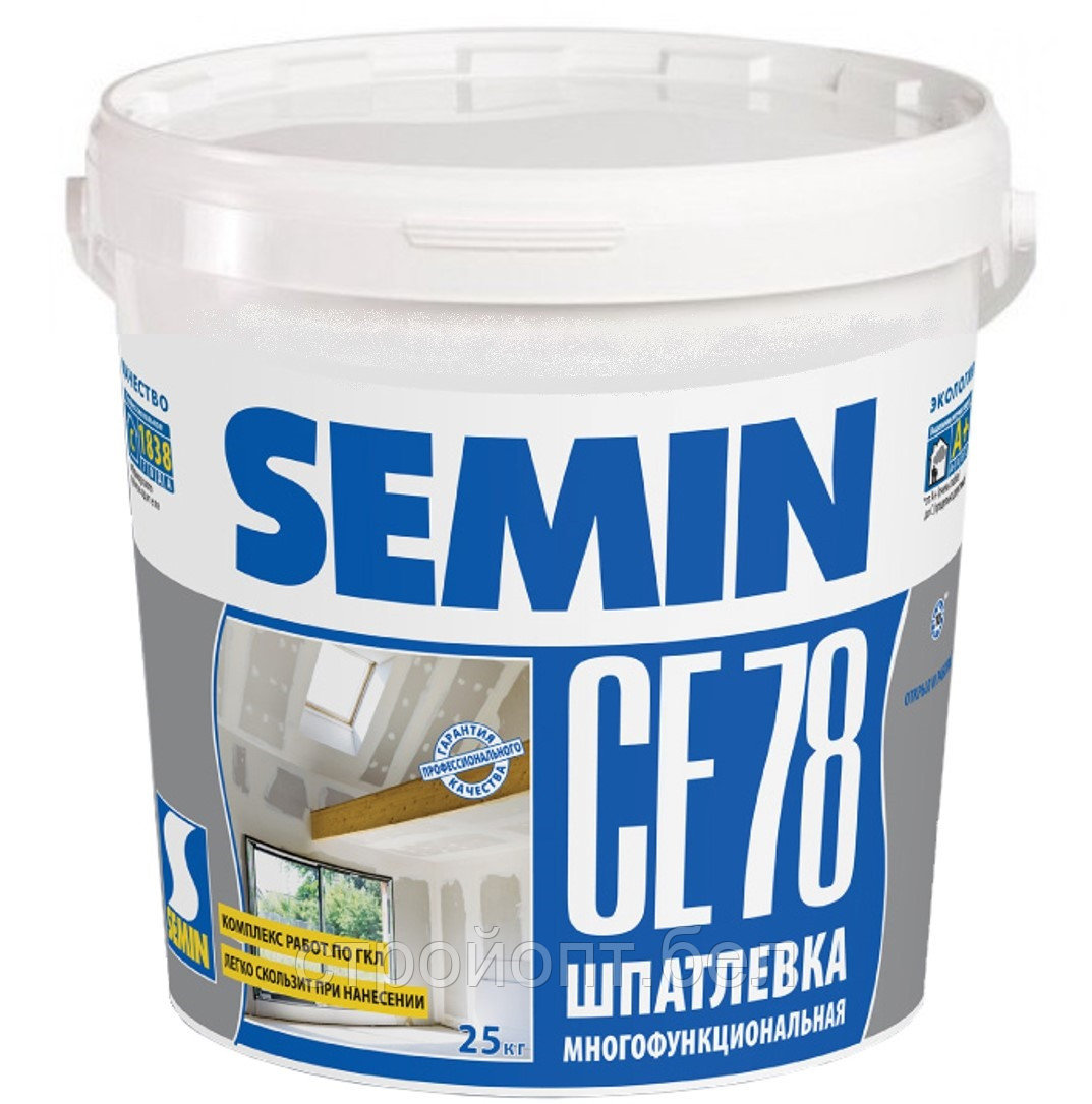 Шпатлевка финишная универсальная Semin СЕ-78 (white cover), 15 кг - фото 1 - id-p161178637