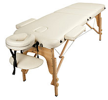 Массажный стол Atlas Sport 70 см складной 3-с деревянный (бежевый), сумка