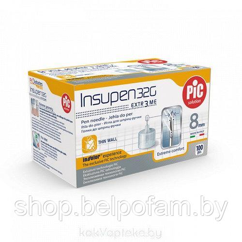 Игла PIC INSUPEN для шприц-ручек для введения инсулина, размер G31 (0.25мм х 8мм) Италия, уп.100 шт.