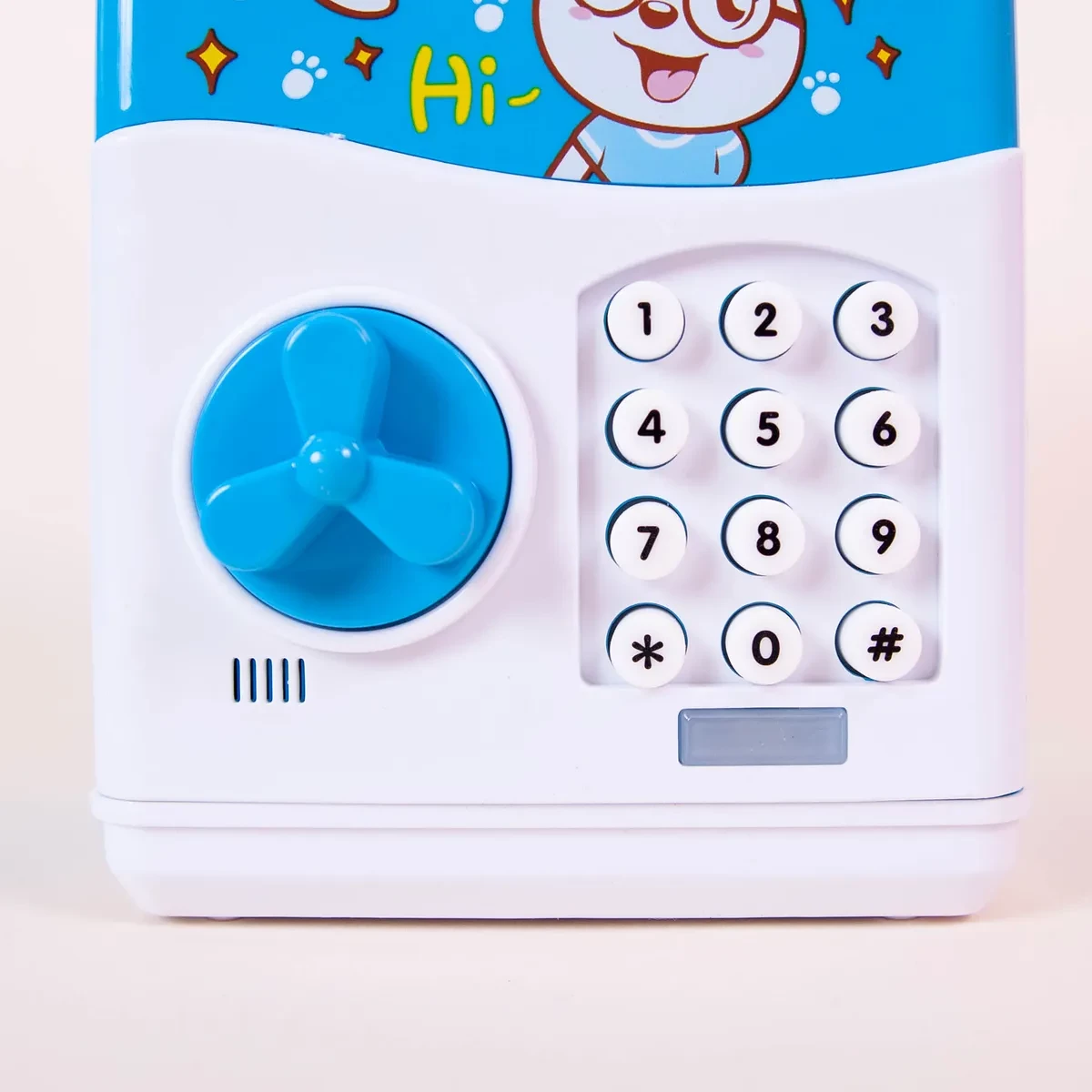 Электронная игрушка Копилка "Сейф" с купюра приёмником и с кодовым замком голубая - фото 2 - id-p161188519