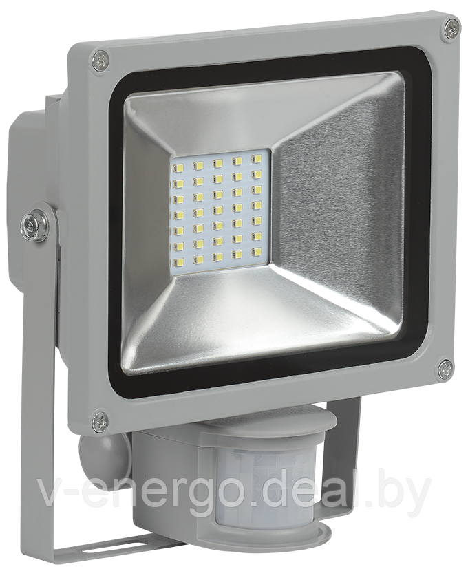 Прожектор СДО 05-30Д(детектор)светодиодный серый SMD IP44 IEK