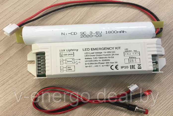 Блок аварийного питания для светодиодных светильников 3.6V 1800mAh 1H мощностью 3-100Вт (БАП AE13) - фото 1 - id-p161190561