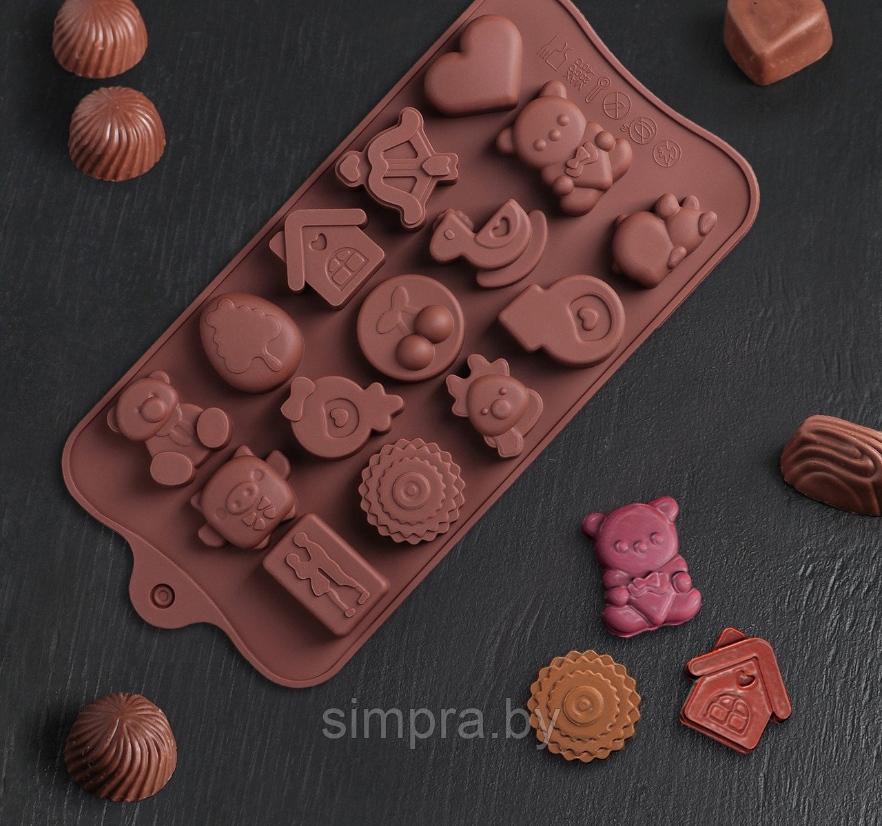 Форма силиконовая для конфет "Счастье есть" - фото 1 - id-p161198660