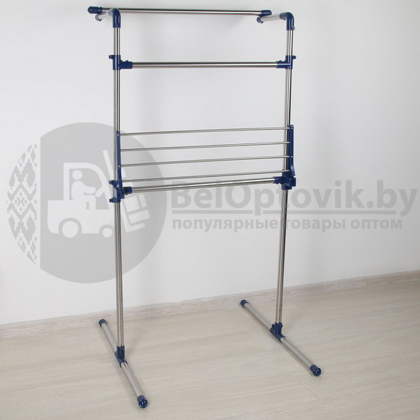 Двухуровневая вешалка (стойка-сушилка) для одежды Multi-Purpose Drying Rack, Stainless Steel напольная, - фото 6 - id-p140114772