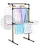 Двухуровневая вешалка (стойка-сушилка) для одежды Multi-Purpose Drying Rack, Stainless Steel напольная,, фото 8