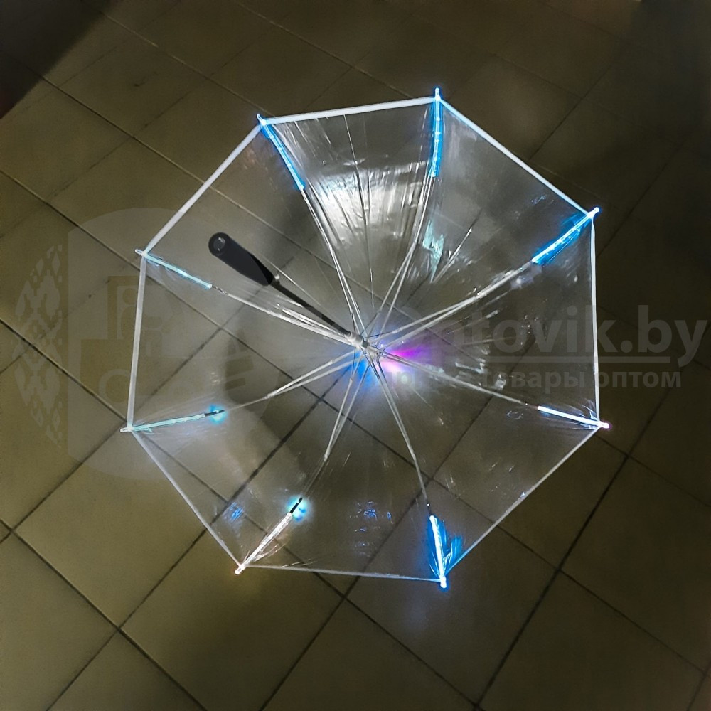 Светящийся зонт Джедая (прозрачный) 2 в 1 зонт и фонарик - фото 2 - id-p97839353
