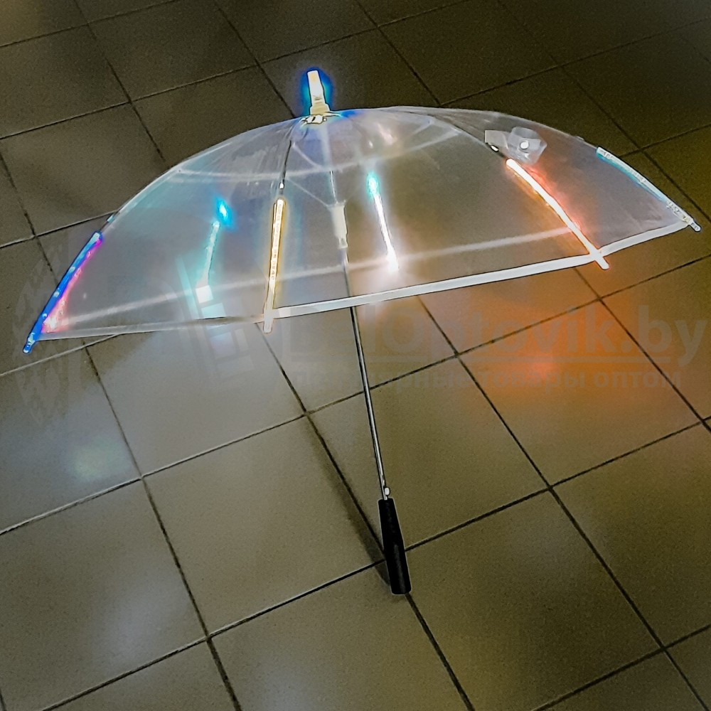 Светящийся зонт Джедая (прозрачный) 2 в 1 зонт и фонарик - фото 7 - id-p97839353