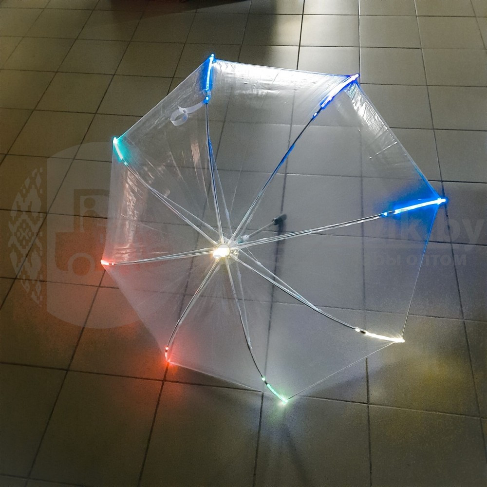 Светящийся зонт Джедая (прозрачный) 2 в 1 зонт и фонарик - фото 9 - id-p97839353
