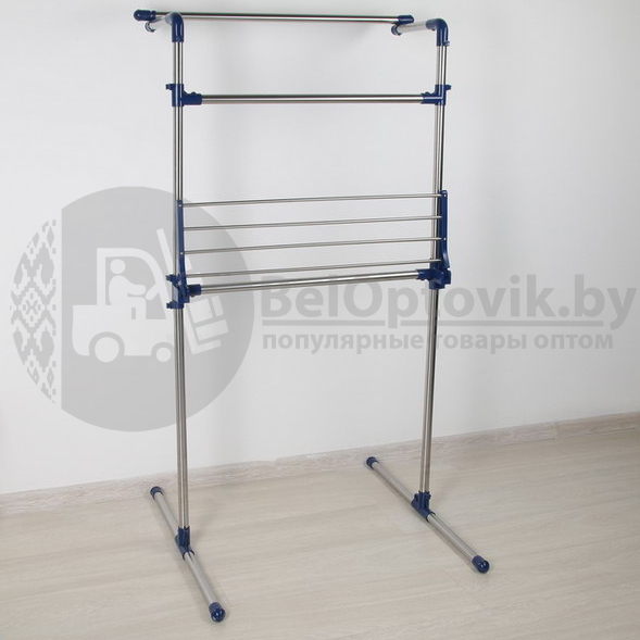 Двухуровневая вешалка (стойка-сушилка) для одежды Multi-Purpose Drying Rack, Stainless Steel напольная, - фото 6 - id-p153789614