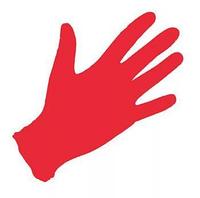 Перчатки нитриловые неопудренные, Цвет красный, Размер S