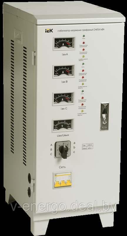 Стабилизатор напряжения СНИ3-6 кВА трехфазный ИЭК (Арт: IVS10-3-06000) - фото 1 - id-p82774224