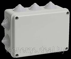 Коробка КМ41241 распаячная для о/п 150х110х70 мм IP44 (RAL7035, 10 гермовводов) (Арт: