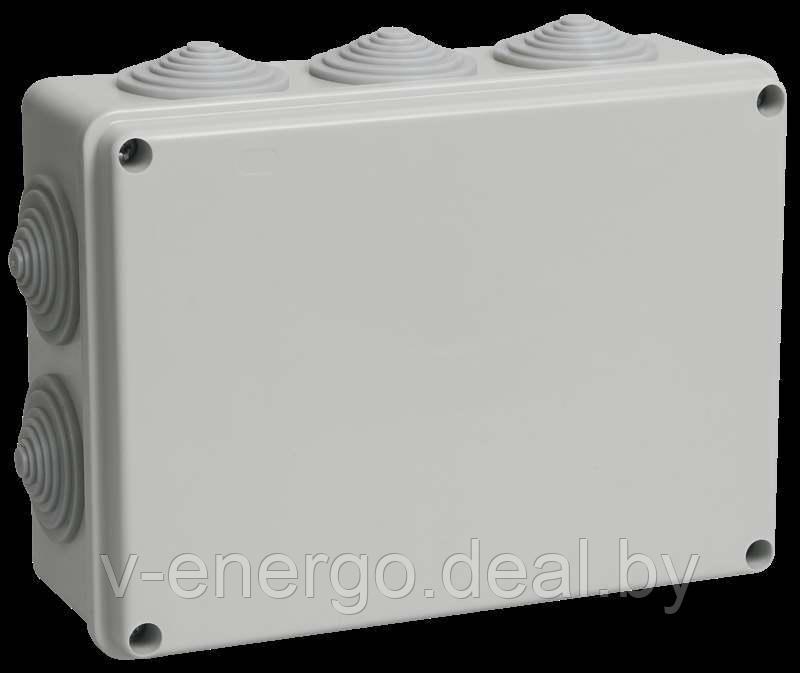 Коробка КМ41243 распаячная для о/п 190х140х70 мм IP44 (RAL7035, 10 гермовводов) (Арт: - фото 1 - id-p82774772