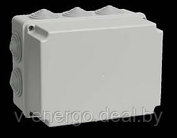 Коробка КМ41245 распаячная для о/п 190х140х120 мм IP44 (RAL7035, 10 гермовводов) (Арт: