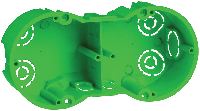 Коробка КМ40023 установочная 2 места d141х70x45 для полых стен (с саморезами и мет. лапка) (Арт: