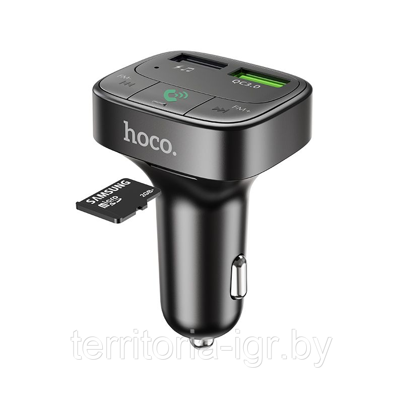FM-трансмиттер Bluetooth E59 черный Hoco (Quick Charge 3.0) - фото 2 - id-p161284070