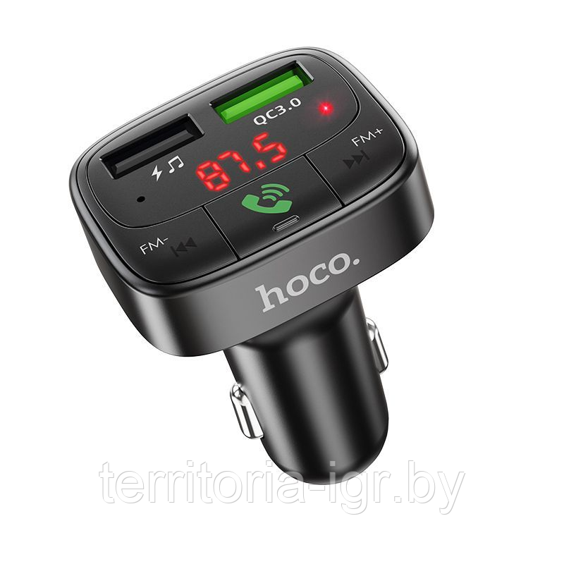 FM-трансмиттер Bluetooth E59 черный Hoco (Quick Charge 3.0) - фото 3 - id-p161284070
