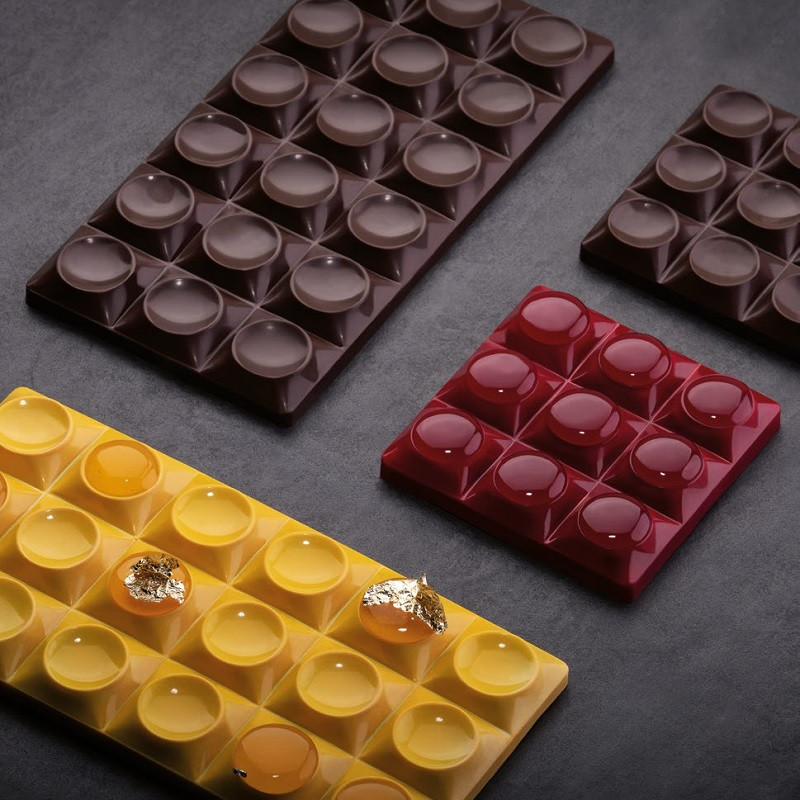 Форма для шок. "Chocolate Bar Bricks" 154х77мм h9мм, 100гр, 3 ячейки, п/к PC5010FR - фото 1 - id-p161184407